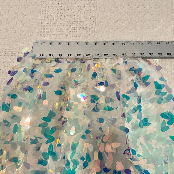 Unicorn tears iridescent multicolor mermaid sequin skirt small SK 2871 - Picture 2 of 11
